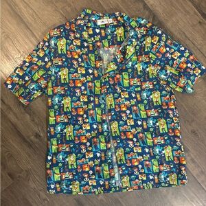 Disney Men's Navy Cartoon Character Shirt